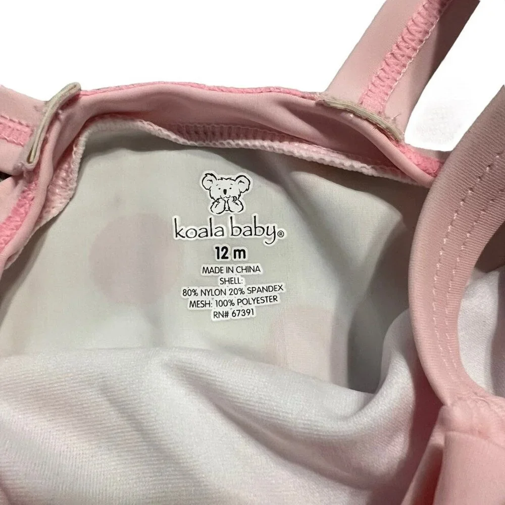Koala Baby 12m Pink Polkadot Ruffle Swim Bathing Suit